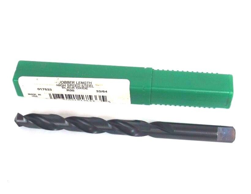 NEW PRECISION TWIST DRILL 017533 33/64" JOBBER LENGTH HSS BLACK OXIDE R08