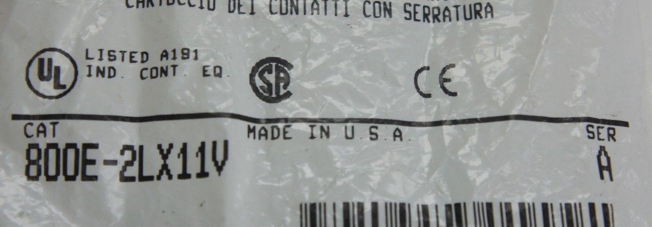 NEW ALLEN BRADLEY 800E-2LX11V CONTACT CARTRIDGE, SER. A, 800E2LX11V