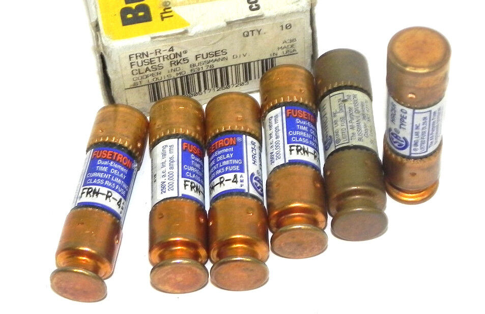 NIB BUSSMANN FRN-R-4 FUSETRON CLASS RK5 (BOX OF 6)