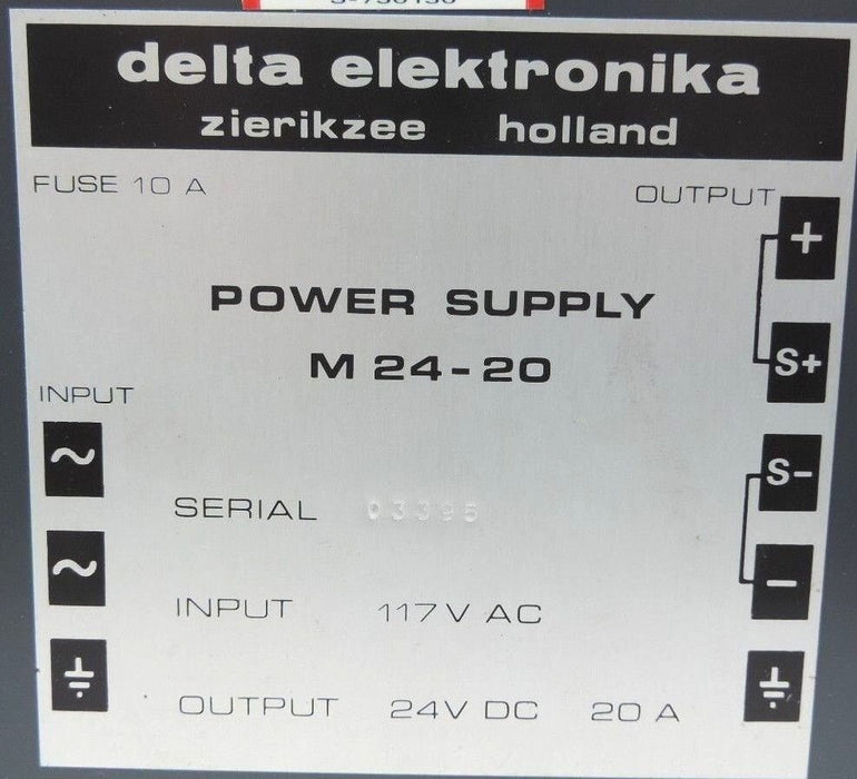 DELTA ELEKTRONIKA M24-20 POWER SUPPLY INPUT: 117VAC OUTPUT: 24VDC 20A *REPAIRED*