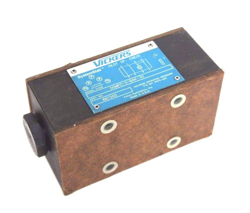 NEW VICKERS DGMPC-5-BAK-30 SystemStak CHECK VALVE DGMPC5BAK30 ASSY. NO. 867340