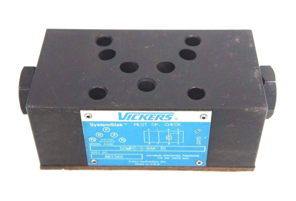 NEW VICKERS DGMPC-5-BAK-30 SystemStak CHECK VALVE DGMPC5BAK30 ASSY. NO. 867340