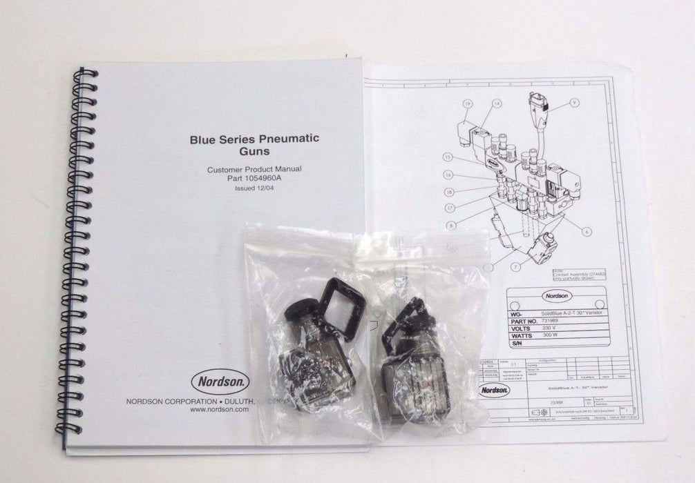 NIB NORDSON 731989 BLUE SERIES PNEUMATIC GUN, SOLIDBLUE A-2-T-30-VARISTOR