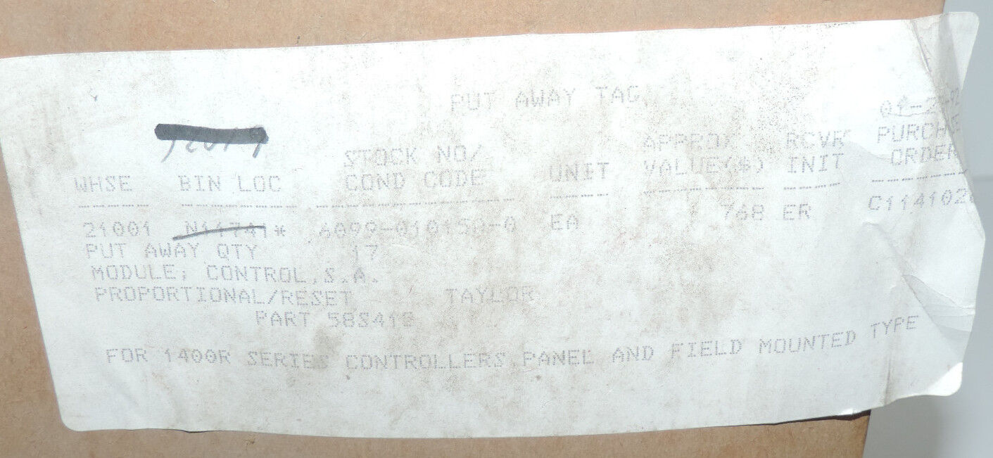 F/S DWYER 58S412 CONTROL MODULE TYLOR 6099-010150-0 PROPORTIONAL RESET