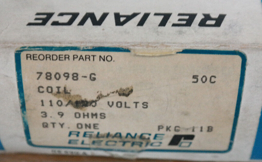 NIB RELIANCE ELECTRIC 78098-G COIL 110/120V 78098G