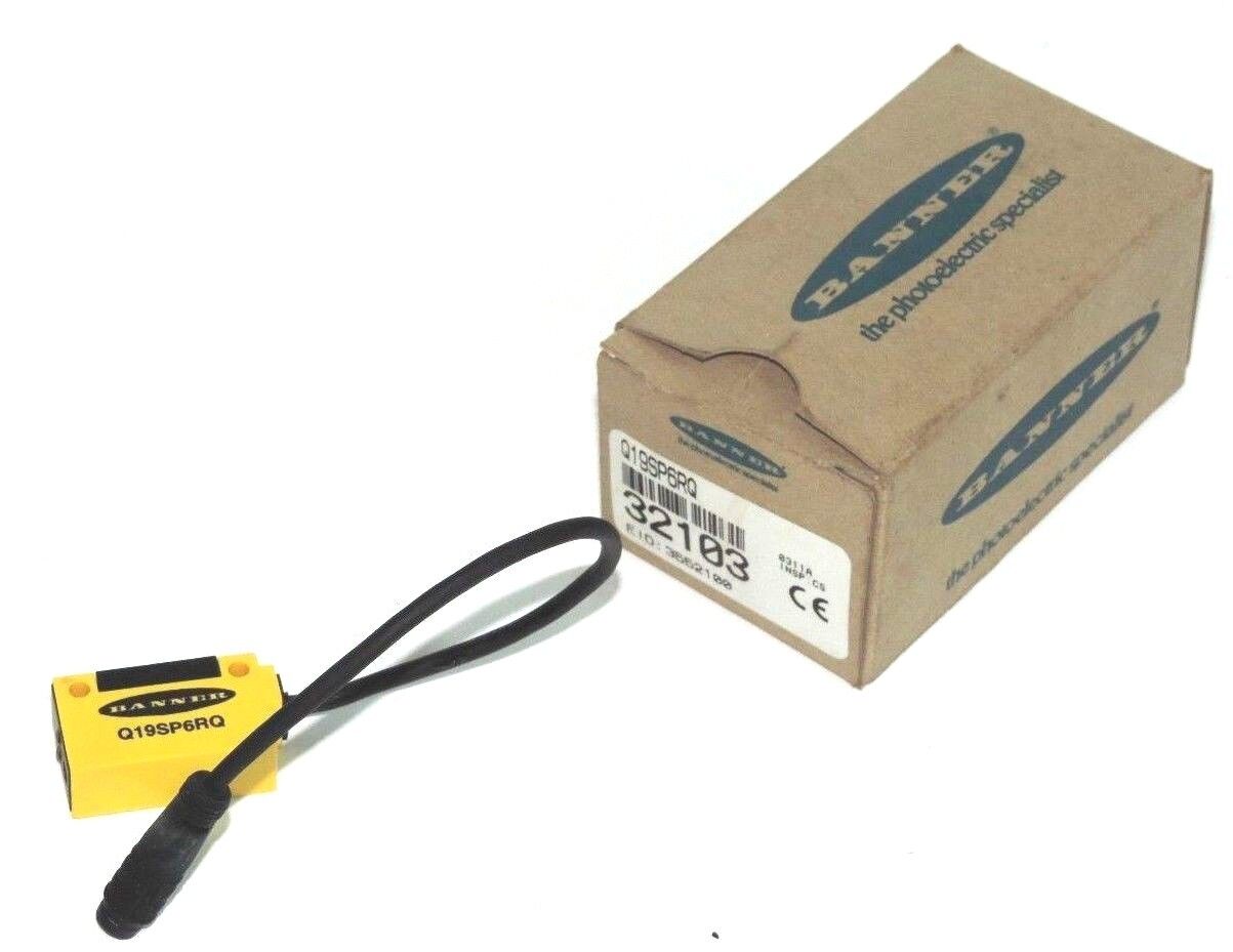 NIB BANNER Q19SP6RQ PHOTOELECTRIC SENSOR 8M 10/30VDC 4PIN PICO-STYLE QD 32103