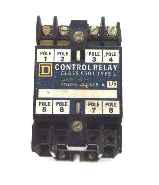 SQUARE D 8501 L0-40 CONTROL RELAY TYPE L0-40 W/ 31111-400-44 COIL 110-120V