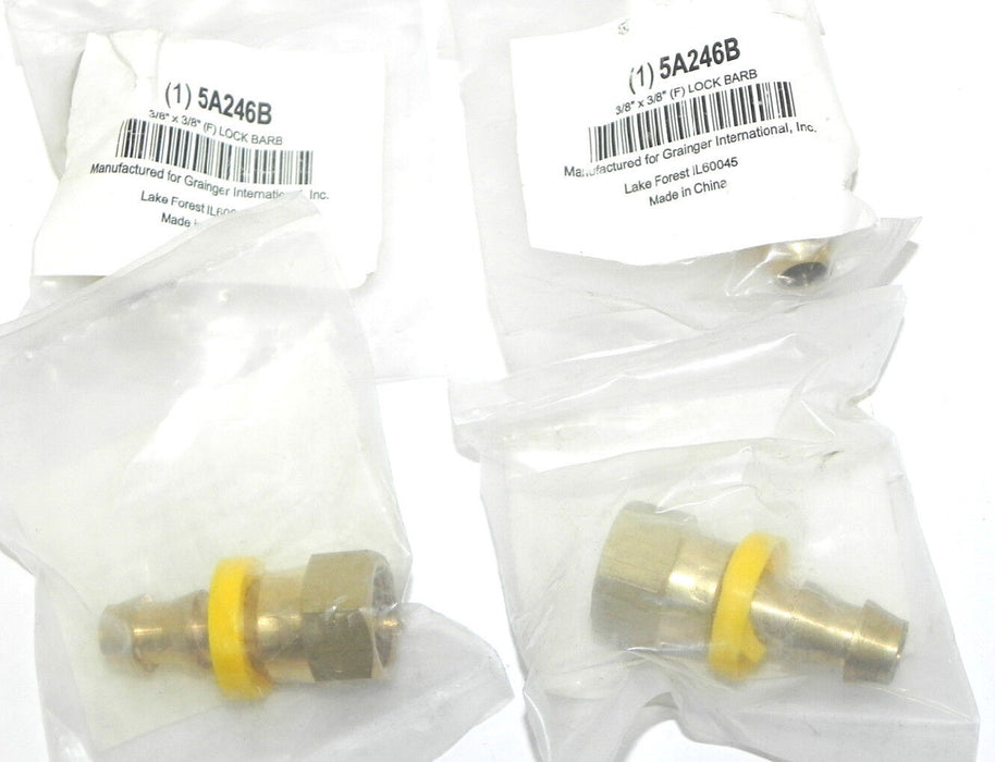 LOT OF 4 NEW 5A246B LOCK BARB 3/8'' to 3/8'' FEMALE