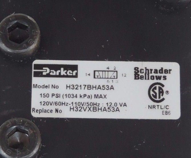 NEW PARKER PNEUMATIC H3217BHA53A PNEUMATIC VALVE 150PSI MAX H32VXBHA53A