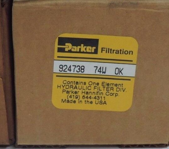 LOT OF 2 NIB PARKER 924738 74W OK FILTER ELEMENTS 92473874WOK