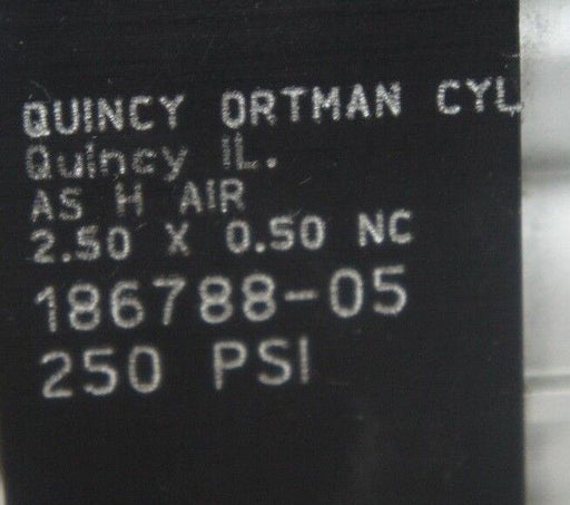 NEW QUINCY ORTMAN 186788-05 HYDRAULIC CYLINDER 2.50 X 0.50 NC, 250PSI, 18678805