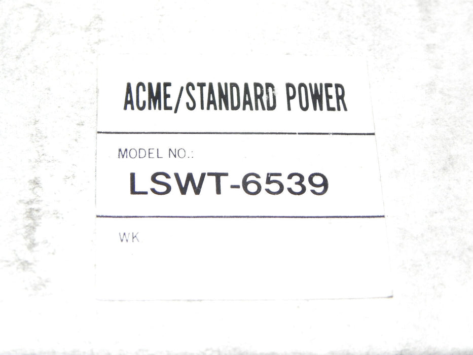 NIB ACME/STANDARD POWER  LSWT-6539 POWER SUPPLY LSWT6539