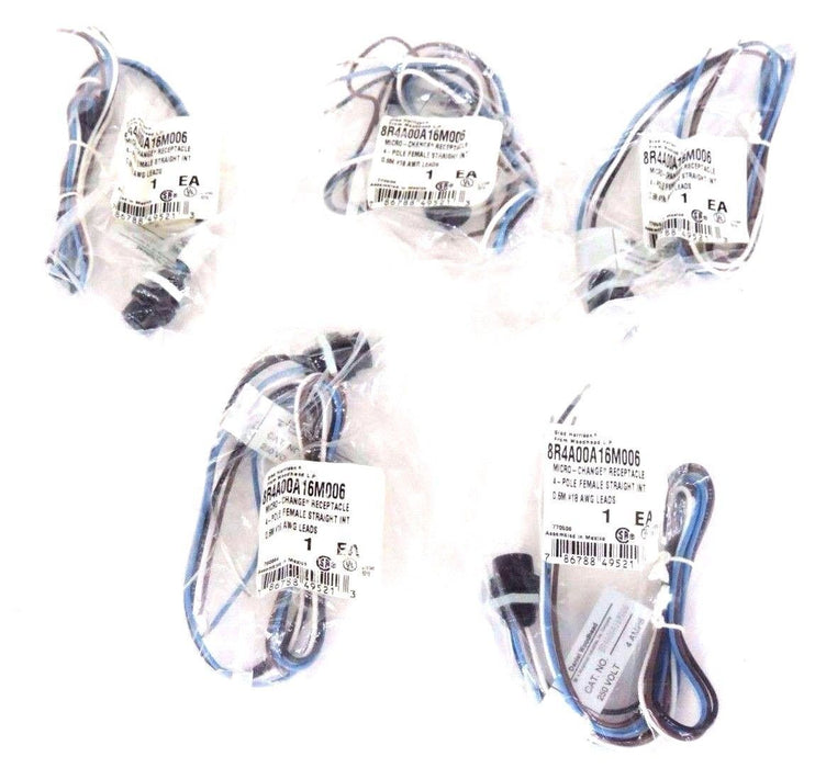 LOT OF 5 NEW BRAD HARRISON 8R4A00A16M006 RECEPTACLE