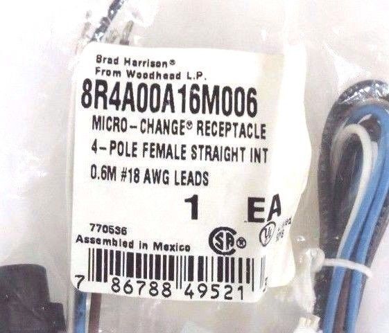 LOT OF 5 NEW BRAD HARRISON 8R4A00A16M006 RECEPTACLE