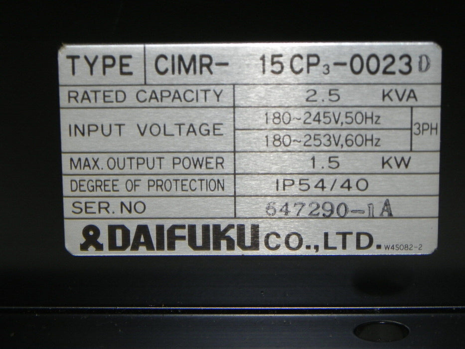 NIB YASKAWA JUSPEED-F CIMR-15CP3-0023D DAIFUKU SERVO CONROL UNIT CIMR15CP30023D