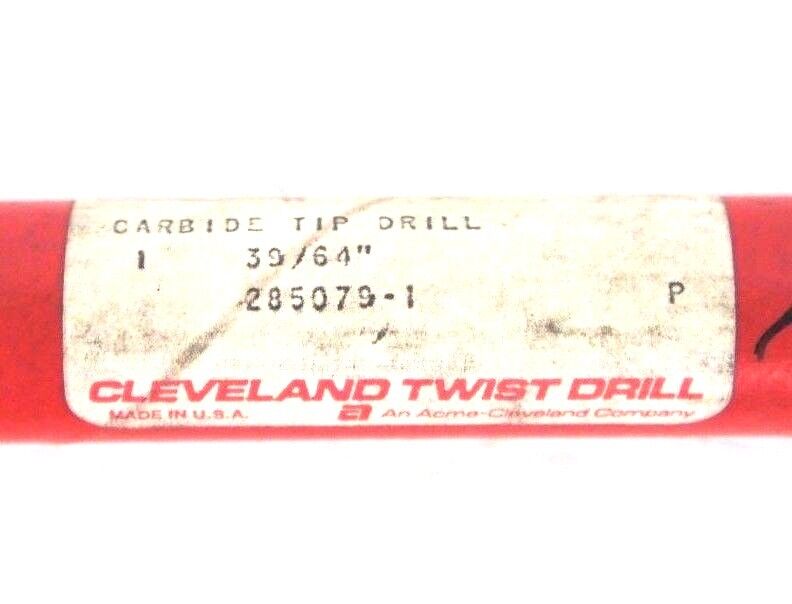 NEW CLEVELAND TWIST DRILL 285079-1 39/64" CARBIDE TIPPED DRILL BIT 2850791