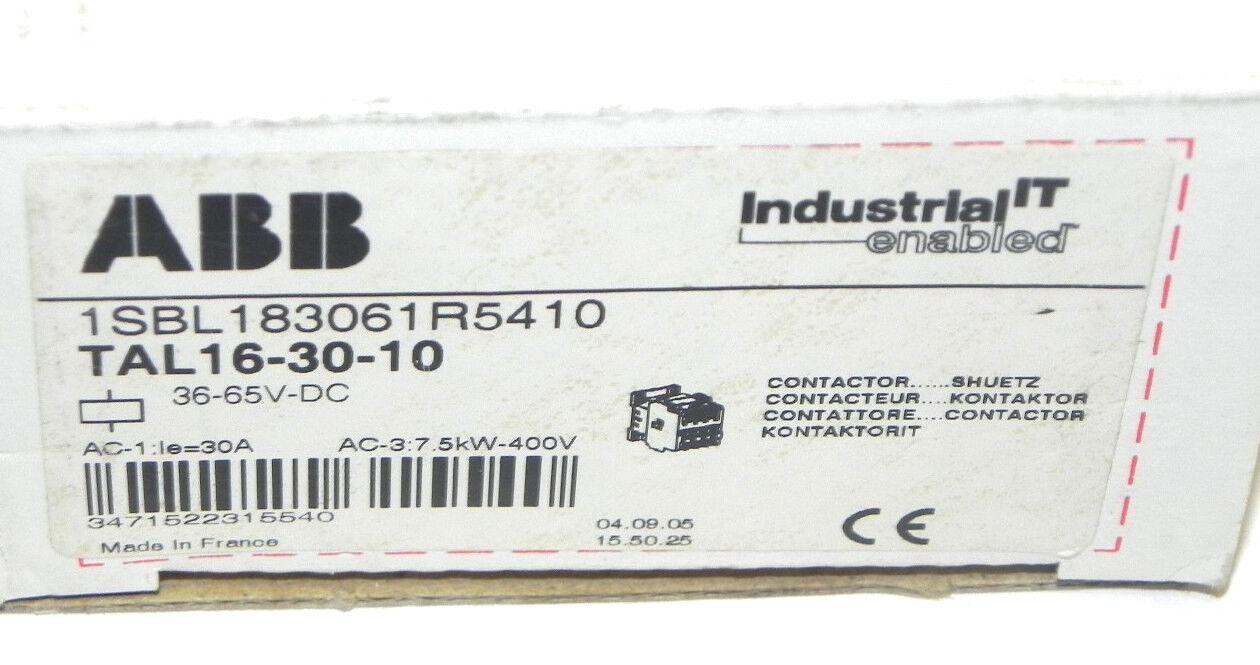 NIB ABB TAL16-30-10 CONTACTOR 1SBL183061R5410