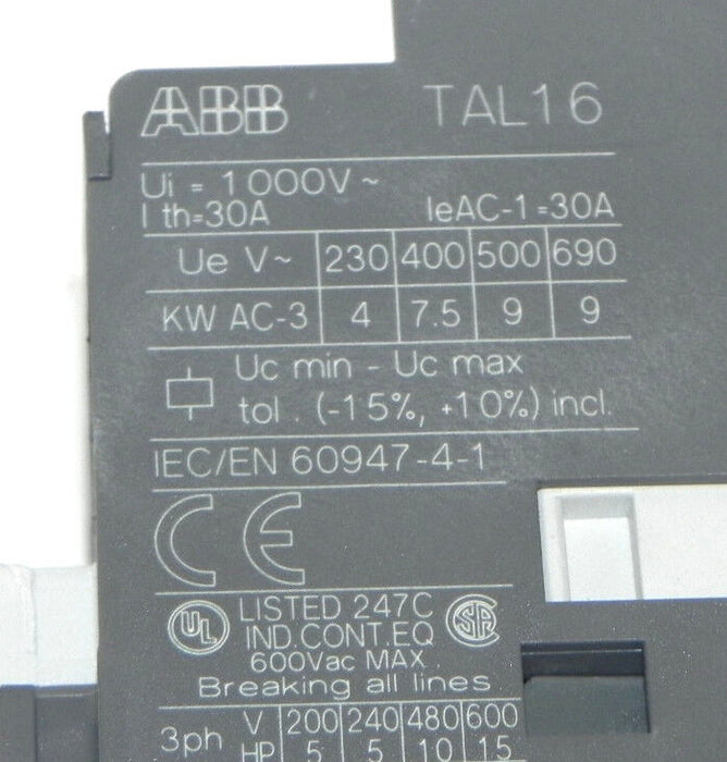 NIB ABB TAL16-30-10 CONTACTOR 1SBL183061R5410