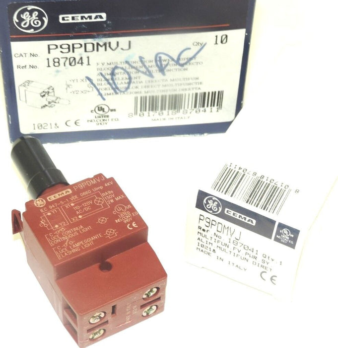 NIB GENERAL ELECTRIC P9PDMVJ LAMP HOLDER FULL VOLTAGE REF. # 187041 (BOX OF 10)