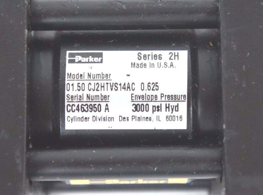 NEW PARKER 01.50 CJ2HTVS14AC 0.625 CYLINDER SERIES 2H 3000 PSI ENVELOPE PRESS.
