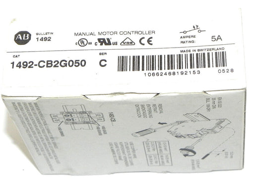 NIB ALLEN BRADLEY 1492-CB2G050 CIRCUIT BREAKER 1492CB2G050 5AMP SER. C