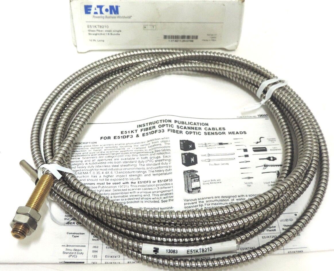 NIB EATON E51KT8210 FIBER OPTIC SCANNER 10FT. LONG