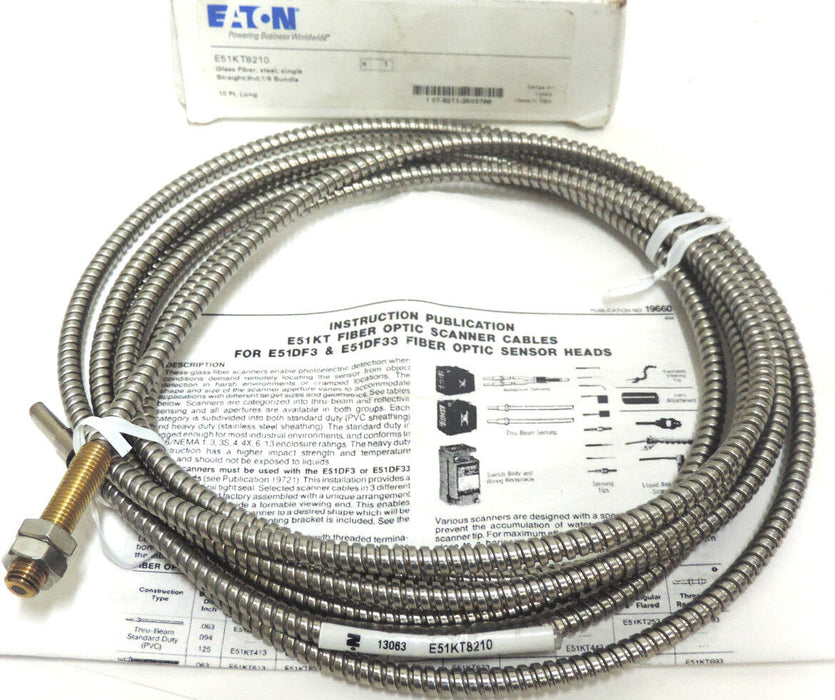 NIB EATON E51KT8210 FIBER OPTIC SCANNER 10FT. LONG