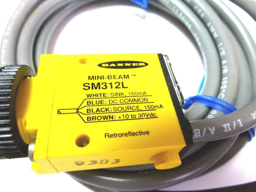 NEW BANNER SM312L PHOTOELECTRIC INFRARED RETRO MINI-BEAM