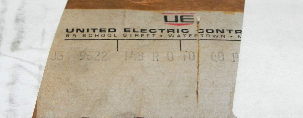 NIB UNITED ELECTRIC J6-9522-148 PRESSURE SWITCH 0-40PSI, J695SS148