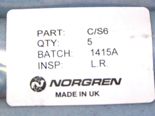 LOT OF 5 NEW NORGREN C/S6 PLAS POR SILENCERS 3/4 PTF CS6