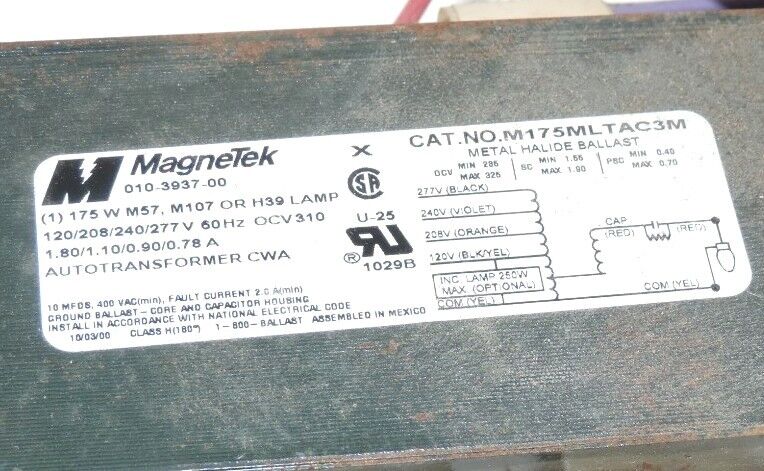 NIB MAGNETEK M175MLTAC3M-500K UNIVERSAL MAGNETIC HALIDE BALLAST REPLACEMENT KIT