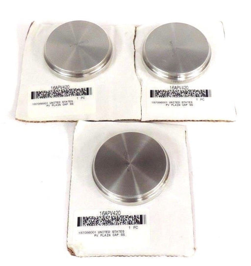 LOT OF 3 NEW SWAGELOK 16APV420 PV PLAIN CAPS SS 187086001