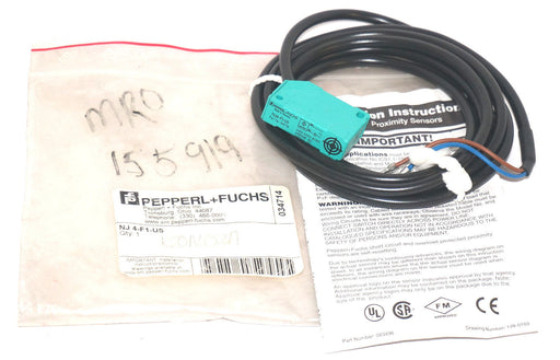 NEW PERPPL+FUCHS NJ4-F1-US PROXIMITY SENSOR P/N: 34714, NJ4F1US