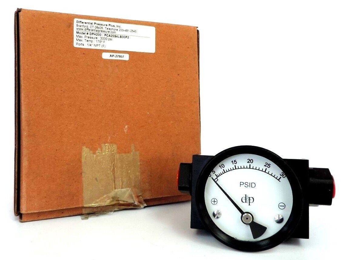 NIB DIFFERENTIAL PRESSURE PLUS PCA25S4LB30P2 GAUGE DPH200