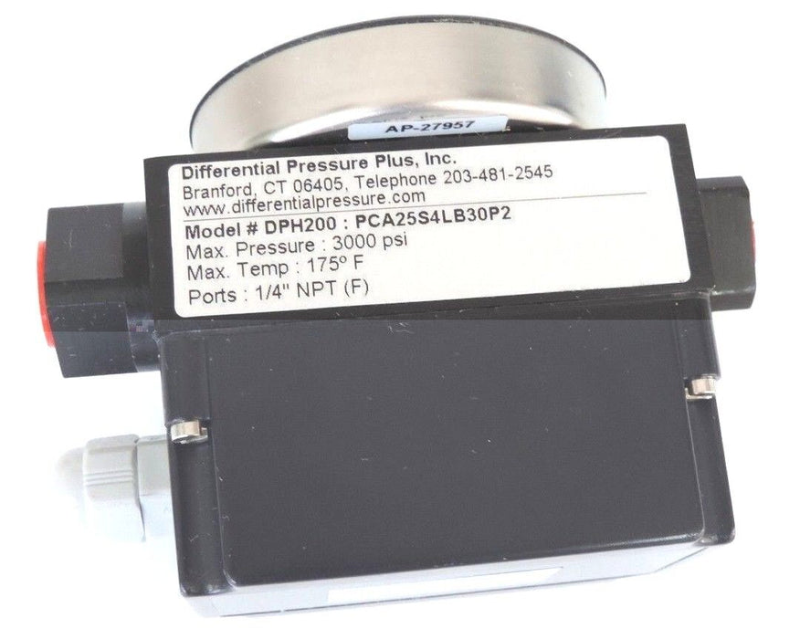 NIB DIFFERENTIAL PRESSURE PLUS PCA25S4LB30P2 GAUGE DPH200