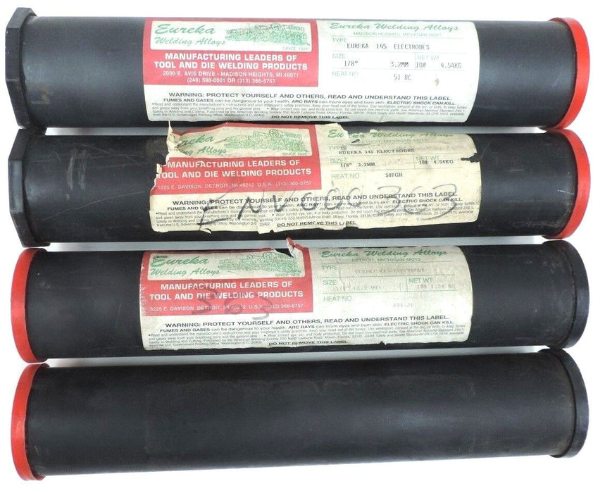 40 LB'S - EUREKA 145 ELECTRODES 1/8" STICK WELDING RODS (4 - 10LB TUBES) 51BC