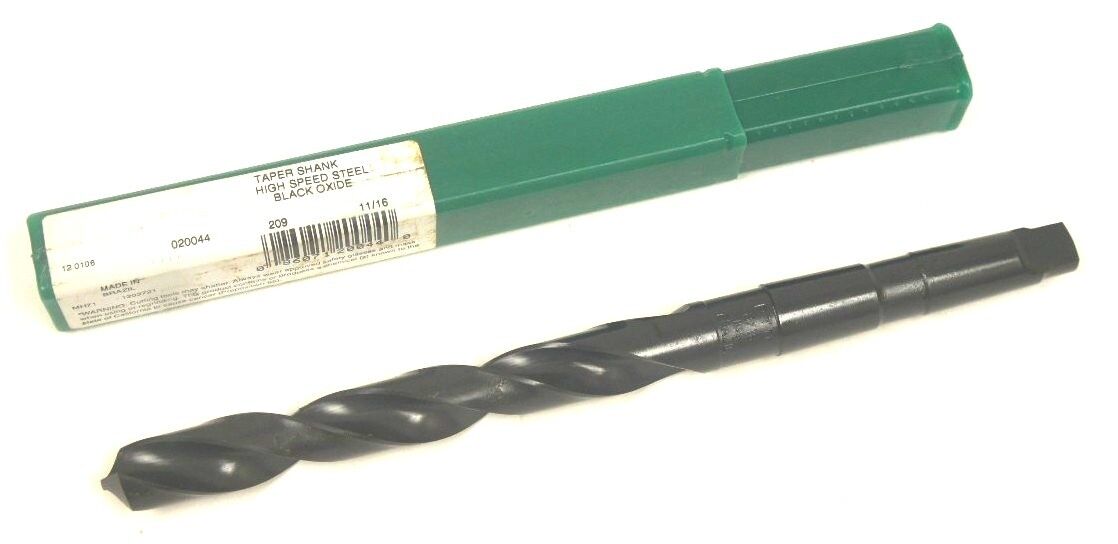 NEW PRECISION TWIST 020044 11/16" TAPER SHANK HIGH SPEED STEEL, BLACK OXIDE BIT