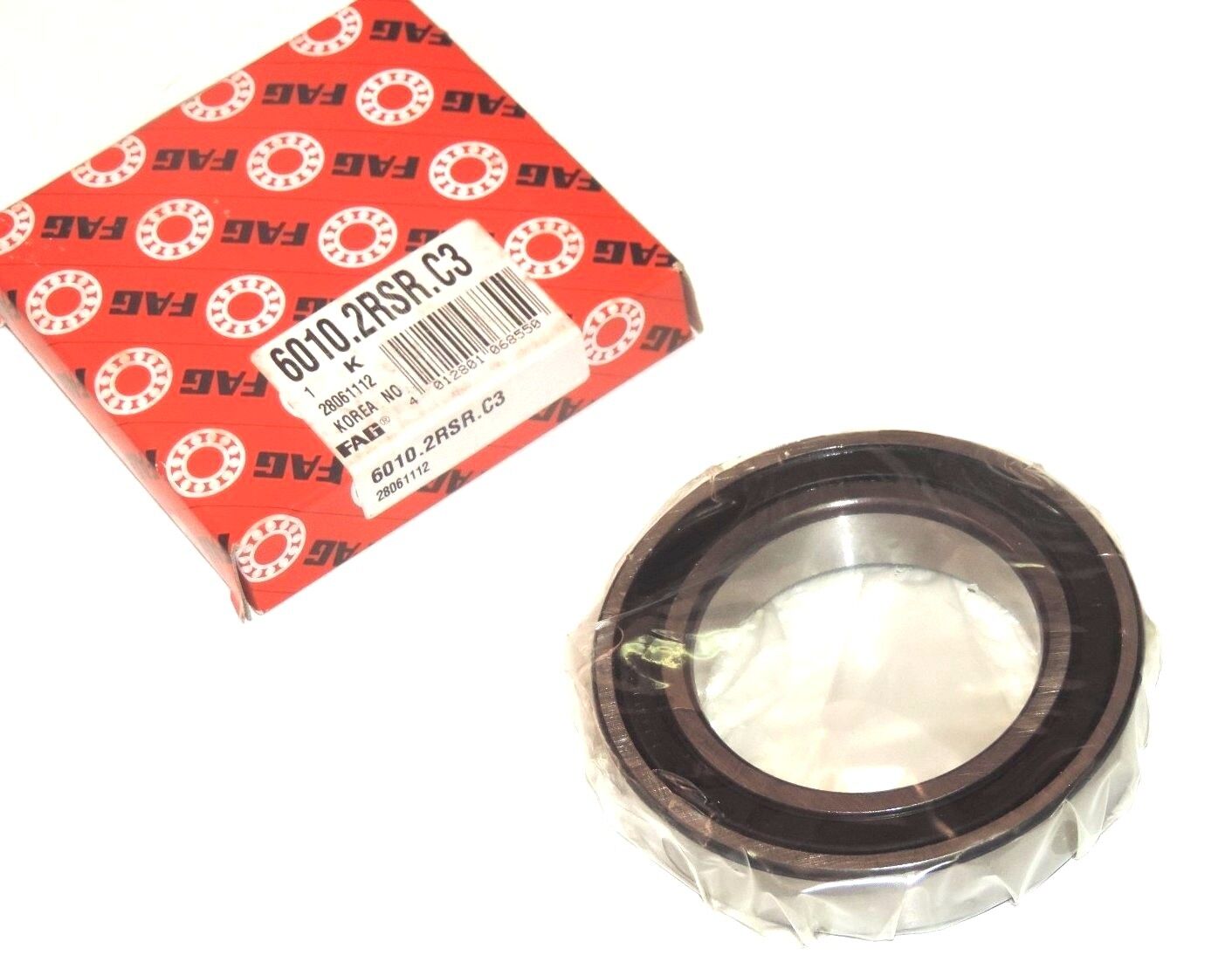 NIB FAG 6010.2RSR.C3 BALL BEARING 60102RSRC3, 6010RSR 2806112