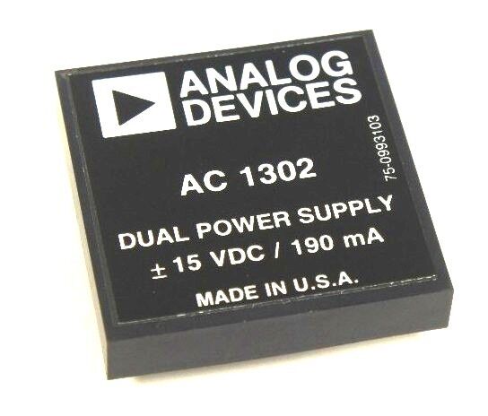 NEW ANALOG DEVICES AC-1302 DUAL POWER SUPPLY 15 VDC, 190 MA, AC1302