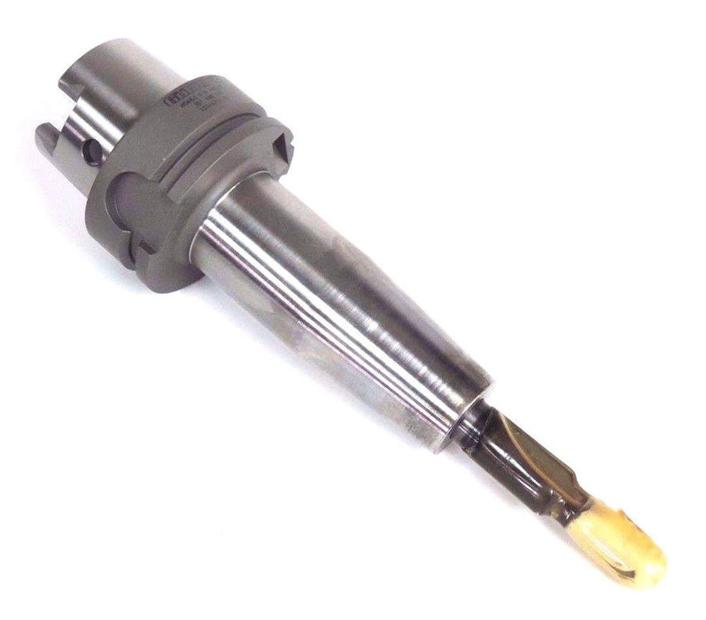 GUHRING HSK63 A TOOLHOLDER CT-62596 14X120 W/ 14MM SOLID CARBIDE STEPDRILL