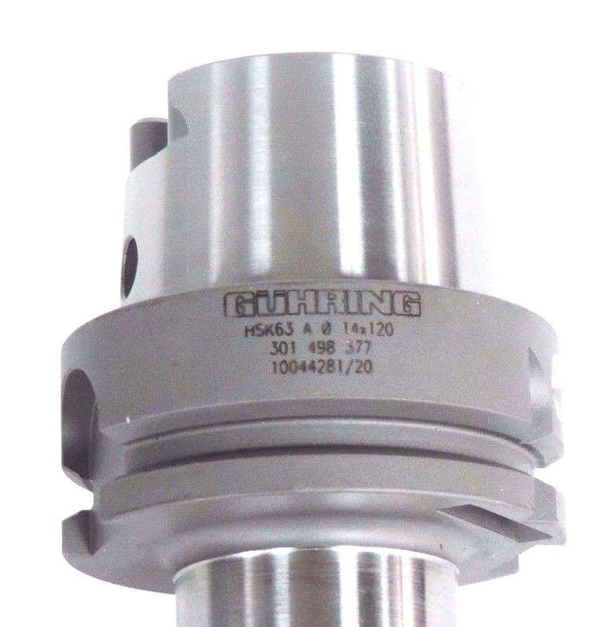 GUHRING HSK63 A TOOLHOLDER CT-62596 14X120 W/ 14MM SOLID CARBIDE STEPDRILL