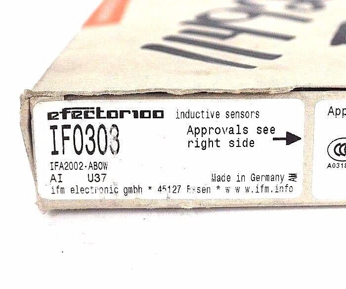 NIB IFM EFECTOR IF0303 INDUCTIVE PROXIMITY SENSOR IFA2002-ABOW