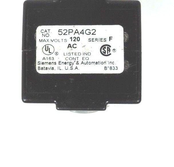 NEW SIEMENS 52PA4G2 PILOT LIGHT SER F 120 VAC RED