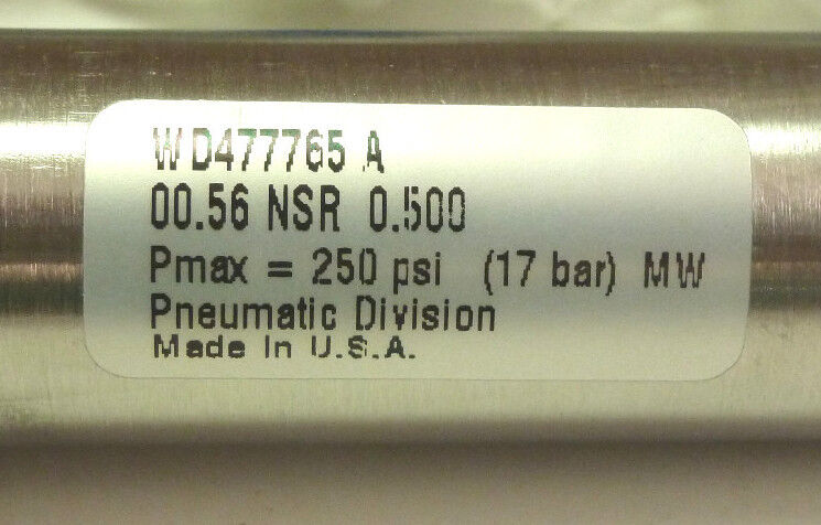 LOT OF 4 PARKER WD477765 A CYLINDER 00.56 NSR 0.500 PMAX=250PSI NEW