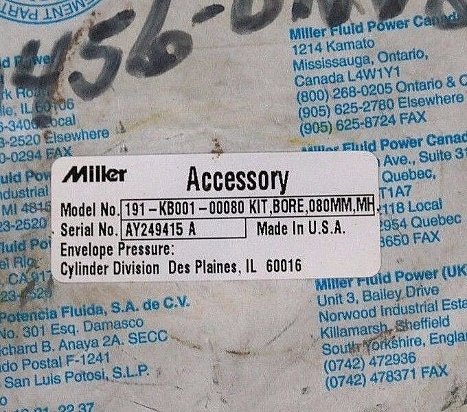NEW MILLER 191-KB001-00080 ACCESSORY KIT 080MM MH 191KB00100080