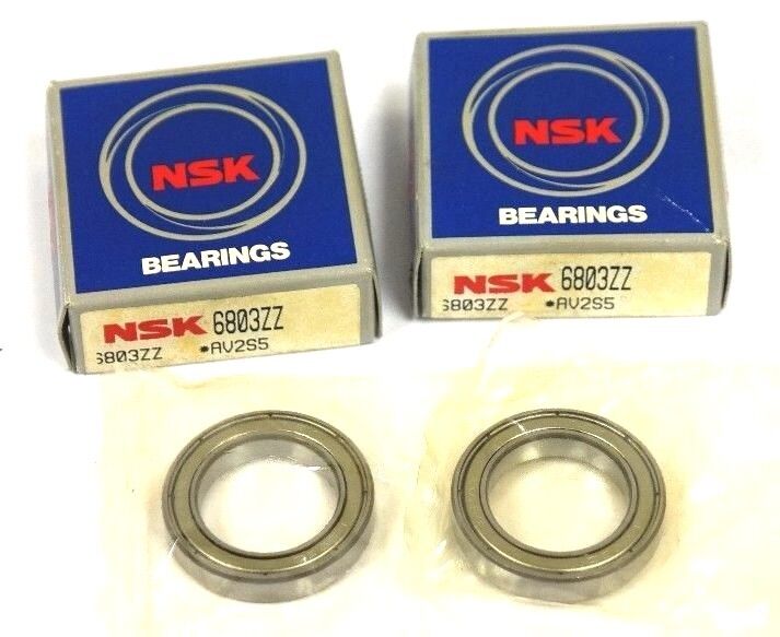 LOT OF 2 NIB NSK 6803ZZ BALL BEARINGS 17X26X5MM SHIELDED
