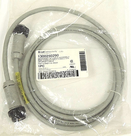 NIB BRAD HARRISON DND11A-M020 DEVICENET 5P CABLE ASSEMBLY, 2 M DROP CABLE