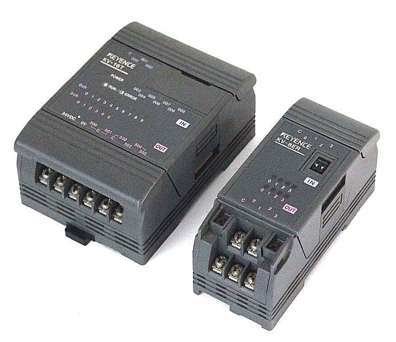 KEYENCE KV-16T PLC I/O MODULE W/ KV-8ER EXPANSION MODULE KV16T KV8ER