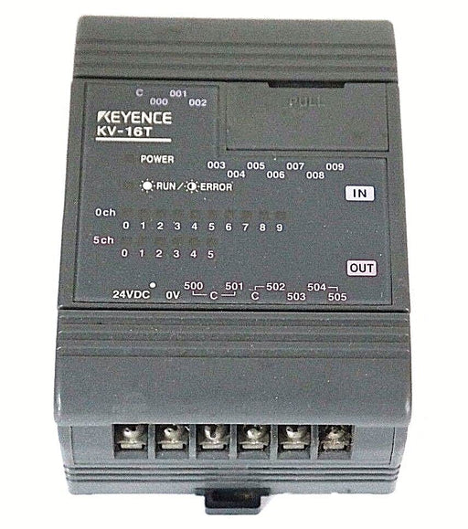 KEYENCE KV-16T PLC I/O MODULE W/ KV-8ER EXPANSION MODULE KV16T KV8ER