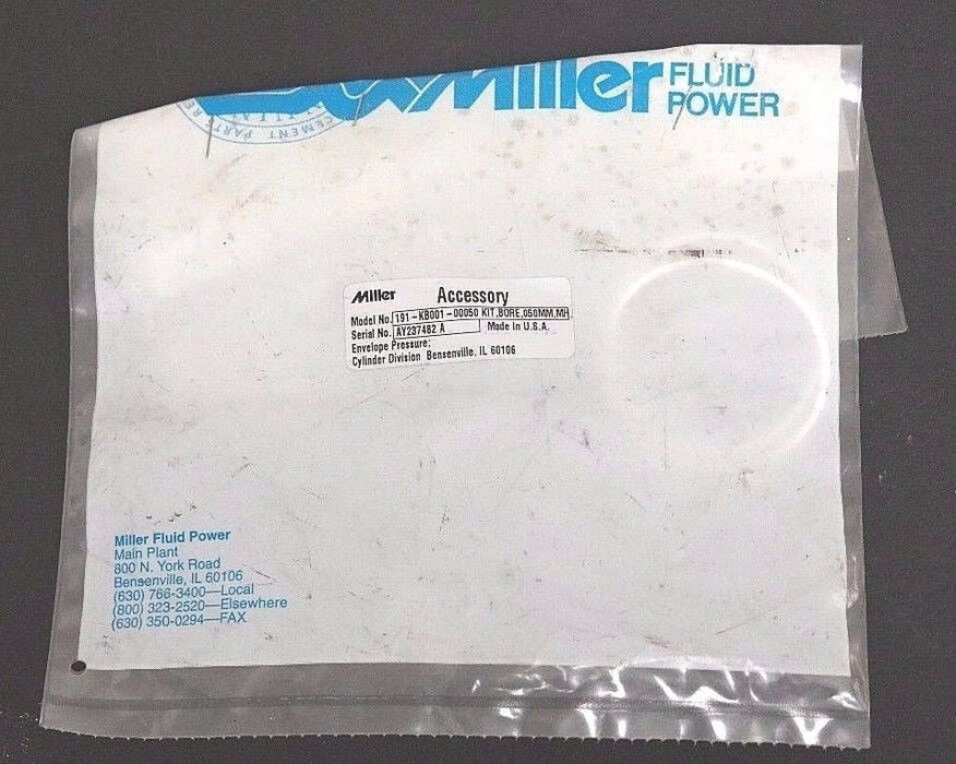 NEW MILLER FLUID POWER 191-KB001-00050 BORE KIT, 050MM, MH